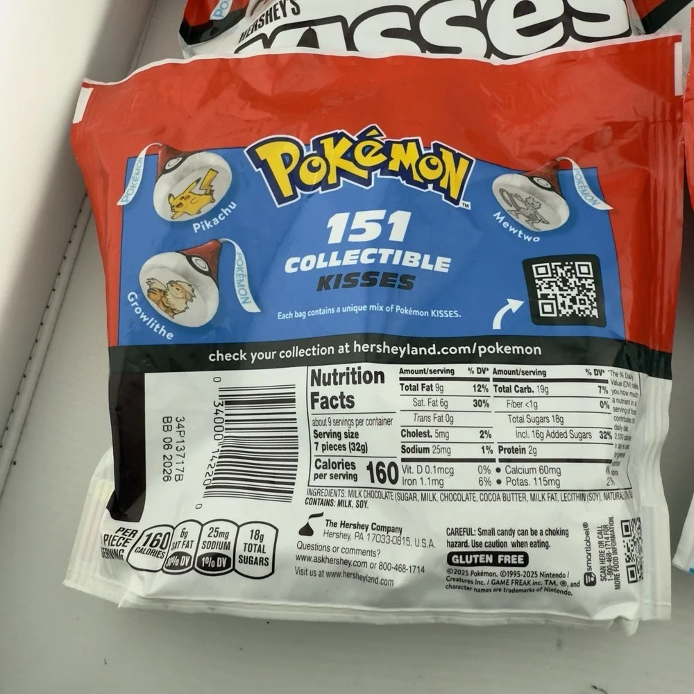 Pokemon Collectible Hershey's‎ Kisses Sealed Pack New Chocolate Lot of 4 GF